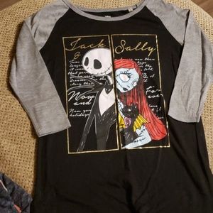 Disney Jack and Sally L/S Tee Sz Sm